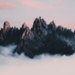 Mountain Landscapes - Stunning view of sharp Dolomite peaks piercing t #12366046