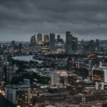 City Architecture - Stunning aerial view of a city's illuminated sky #17938491