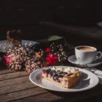 Food Aesthetics - Delightful berry tart served with coffee and flo #35121848